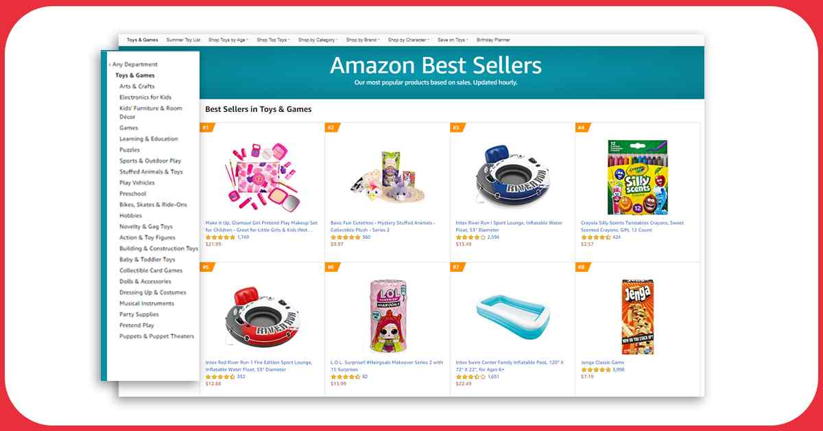 best sellers and categories