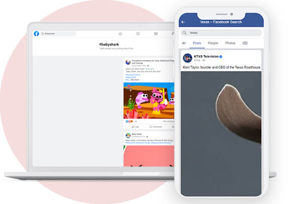 extract facebook post data based on hashtags keywords location profile id